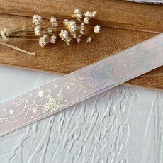 면사 레이스 장식 리본 수공예 DIY 테이프 재료 롤 타입, 1개, 97 은색 4.5m