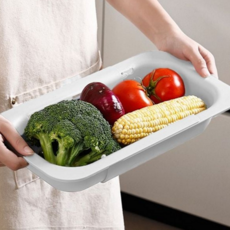 싱크대 물빠짐 선반 다용도 주방 바구니 싱크대 배수 트레이 건조대 슬라이딩 플라스틱 설거지통 수세미