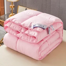 럭셔리 화이트 거위 다운 필러 이불 3D 빵 겨울 4kg 무게 100 코튼 쉘 두꺼운, 분홍색, 220x240cm 4kg