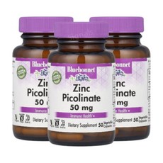 블루보넷 아연 징크 피콜린산 50mg 50캡슐 3개 피콜리네이트 Zinc, 50정