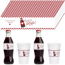 Gueevin She's Ready to Pop 베이비 샤워 물병 라벨 방수 스티커 포장지 소다 음료 테마 선물 파티 성별 공개 장식 용품 50개 114882, 50, 멀티컬러