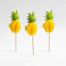 칵테일 이쑤시개 장식 100개 파인애플 데코 과일 꼬치 우산픽 파인애플 100개, 플라밍고 100개, 1개