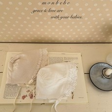 일상다많사 노아이중 프릴 보넷 아기 모자 몽베베 봄 아동모자 신생아모자 갓난아기모자