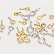 스크류 원형 나사 고리핀 후크걸이 구핀 피스 고리나사 스크류고리, 8mm 골드(100P), 1개