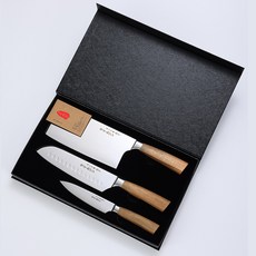 자칸 카이센 다마스커스강 주방칼 블랙라벨 선물용 마스터 3종, 중식도 식도 과도, 1세트