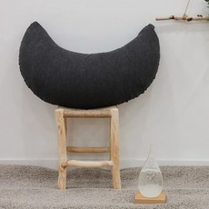 집에 순면 네일샵 미용실 독서 반달쿠션, 차콜