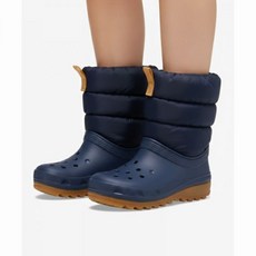 크록스 키즈 유아 아동 주니어 클래식 네오 퍼프 부츠 네이비 207684-4PQ