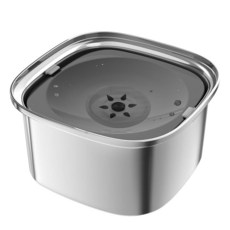 Decflow 3L 강아지 워터 볼 강아지용 슬로우 워터 볼 강아지용 흘림 방지 흘림 방지 물이 튀지 않는 강아지 물그릇 지저분한 술꾼을 위한 스테인리스 스틸 슬로버, Grey