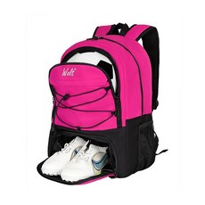 WOLT 축구 가방 백팩 클리트 슈즈 및 볼 수납 공간이 있는 농구 스포츠 백팩 배구 블랙. 축구_ball_bag, 핑크