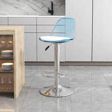 FONOW 높이조절 바스툴 바텐의자 360도 회전 고급스러운 홈카페 의자, 푸른 색