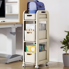 홈위시 이동식 수납 선반 다용도 트롤리, 3단, 화이트