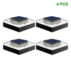 업그레이드된 태양광 라이트 3가지 조명 모드 IP65 방수 4x4 데크 펜스 목재 비닐, 4PCS, 2. 4PCS