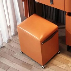 모던한 이 화장대 의자 공간 절약형 침실 등받이 나무 오토만 가구, 1. B-orange