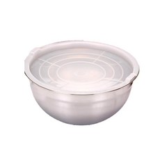 뚜껑이 달린 스테인리스 스틸 믹서 샐러드 화상 방지 주방 그릇 DIY 음식 혼합 케이크, 18cm 1 3L, Bowl With Lid