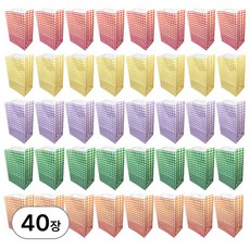 디심플 체크 구디백 선물 포장봉투, 혼합색상 40개(색상별 8개), 40개