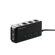 安伯特 酷電大師 智能電壓監控QC3.0 7孔車充 (3車充孔+4USB) R37531 一年保固, 1個, 灰色