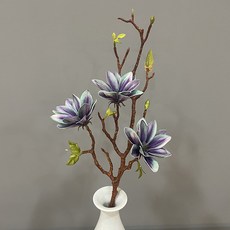 新款仿真玉蘭蓮花膠片蘭花香水蓮高檔中式家居酒店擺放裝飾花仿真花永生花人造花乾燥花永不凋零拍照道具假花裝飾居家裝飾, 藍色, 1個