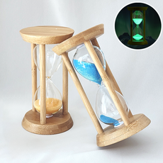 오로라 모래 시계 야광 탁상 타이머 모래멍 집들이 선물, 블루, 1분