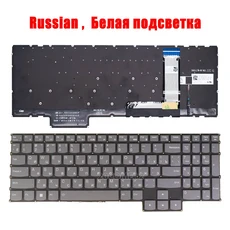 레노버 아이디어패드 게임용 Rus 미국 키보드 백라이트 포함 3 15ARH7, 02 RU White Backlit