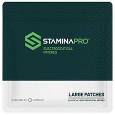 LUMINAS STAMINAPRO 패치 - 방수 운동 접착제 전기 완화 - 다용도 액티브 편안함 오래 지속됨 - 등 관절 무릎 햄스트링 - 24팩 (라지 탠 패치)