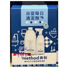 美則 Method 浴室每日清潔劑 828毫升 + 補充瓶 2公升, 1個, 1組(1組限一運費)