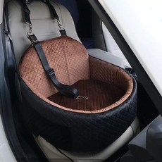 반려견카시트 강아지카시트 반려견 블랙 브라운 차량용 조수석 50x45x40cm, B. 블랙 + 브라운 메인 사진