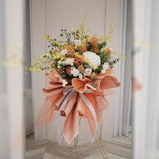 法式鮮花高架花籃 珊瑚橘/新店開幕/祝賀/音樂會/畫展, 一架, 珊瑚橘