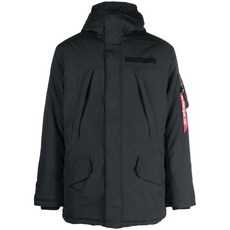 알파인더스트리 로고 태그 후드 재킷