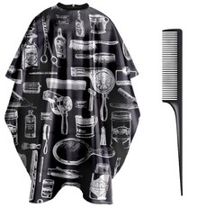 NICEMOVIC 헤어 빗이 있는 커팅 케이프 이발사 케이프 남성 및 여성용 전문 액세서리 헤어컷 살롱 용품 프린팅 213578