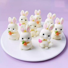 토끼와 당근 하트 초콜릿 케이크 디저트 데코 장식 8개입, 옵션 02