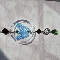 초록 나비 크리스탈 썬캐쳐 창문 장식 인테리어 소품 햇빛 프리즘 감성 오브제 집들이 자취방 선물, 초록나비썬캐쳐