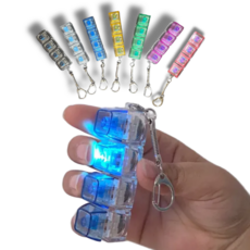 클릭잼 투명 LED 키보드 키캡 키링 4구 딸깍이, 네온블루, 1개