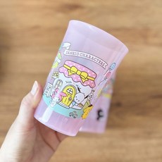 산리오캐릭터즈 양치컵 2종, 1개, 분홍
