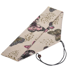 日式和風餐具收納袋，綁繩設計刀叉湯匙環保餐具袋，臺灣現貨快速出貨交換禮物推薦, 1個, 橫開綁繩款, 蝴蝶