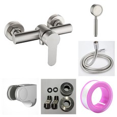 304不鏽鋼沐浴龍頭 浴缸龍頭 浴室暗裝三聯 淋浴開關 冷熱水龍頭 混水閥 (新改版大流量), 1個, B3005單功能沐浴限定套組~高配