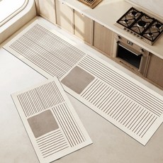 스테이앤 모던라인 패턴 소프트 3세대 규조토 발매트 주방매트, A-라인
