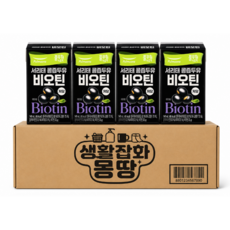 풀무원녹즙 저당 서리태 비오틴 콩즙두유, 140ml, 4개