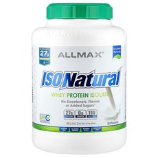 ALLMAX 올맥스 ISONatural 유청 단백질 분리 파우더 무맛 5lbs 2.27kg 프로틴 단백질보충제 헬스, 1