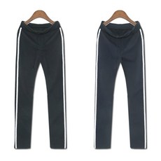 여자 데일리 편한 두줄 쿠션지 트레이닝 밴딩 팬츠 면바지 츄리닝 여자바지