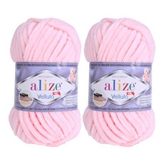 마마니트 알리제 벨루토 뜨개실, 340베이비핑크, 2개