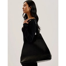 TED BAKER Sophyna Croc Effect Folding Shopper Bag Black