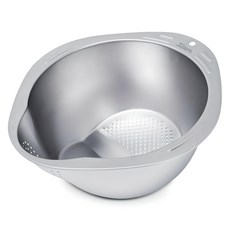 Sisem 多用不鏽鋼洗菜洗米碗，無磨料, 銀色, 1個