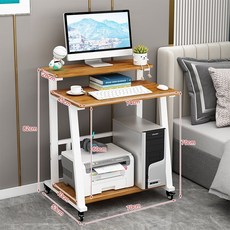 750 원룸 조립식 좁은방 책상 컴퓨터 600 데스크탑, 1개, 화이트 프레임+골든오크 74cm