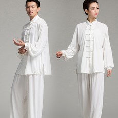 武術服 練功服 刺繡女款比賽表演服 八段錦 晨練太極服, 1個, 白色 經典款式 ,S