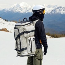 스키 부츠 가방 여행용 스포츠 배낭 헬멧 고글 대용량 방수 남녀공용 55L 백팩, 베이지 (55L)