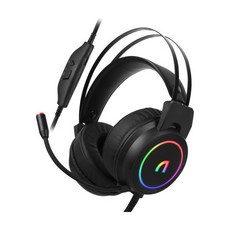 앱코 가상 7.1 RGB 노이즈 캔슬링 마이크 게이밍 헤드셋, 블랙, N500