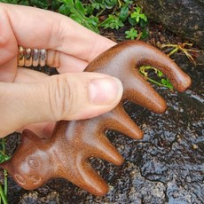 건강용 고양이 나무 두피빗 림프 순환 괄사 마사지기, 상세페이지 참조, 1개