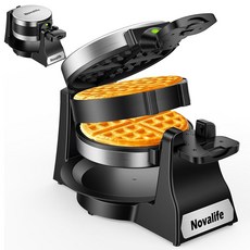 와플 메이커 1400W 벨기에 더블 아이언 180 플립 8조각 회전 및 논스틱, 와플 메이커, 1400W 벨기에 이중 철 180° 플