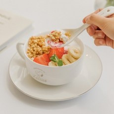 [텐바이텐] 피너츠 스누피 해피 시리얼볼 세트, 화이트, 1개