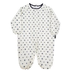 유아동 전신미술가운 지퍼형, 아이보리곤색별